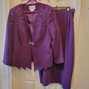 2pc elegant Dark purple suit